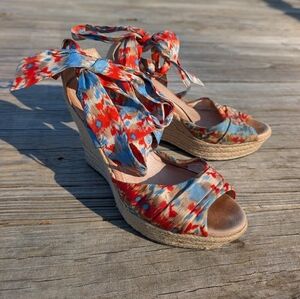 UGG Floral Wedge Sandals with Espadrille Sole